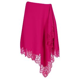 Saia midi em viscose rosa com renda da Givenchy Rosa