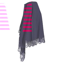 Givenchy-Givenchy Lace-Trimmed Knee-Length Skirt in Pink Viscose-Pink