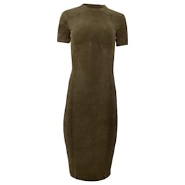 Fendi- Fendi x Skims Knitted Midi Dress in Green Viscose-Green,Khaki