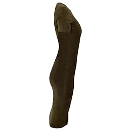 Fendi- Fendi x Skims Knitted Midi Dress in Green Viscose-Green,Khaki
