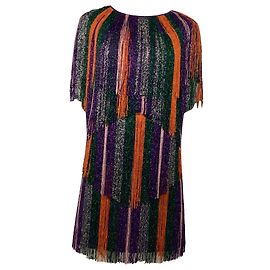 Vestido Mini con Flecos Missoni en Rayón Multicolor Multicolor