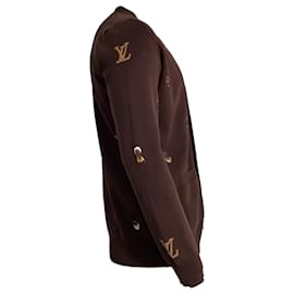 Louis Vuitton-Louis Vuitton Embroidered Cardigan in Brown Cotton-Brown