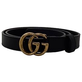 Cinto Gucci GG Marmont 75 CM em couro preto Preto