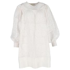 Ulla Johnson- Ulla Johnson Bianca Lace Detail Mini Dress in White Cotton-White,Cream
