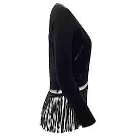 Zadig & Voltaire-Zadig & Voltaire Marla Fringed Open Cardigan in Black Cashmere-Black