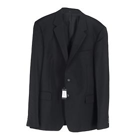 Prada Single Breasted-Blazer and Trouser Suit Set in Black Wool Black