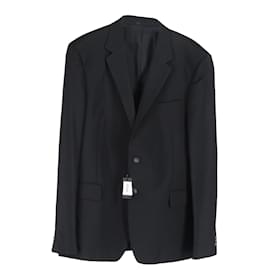 Prada-Prada Single Breasted-Blazer and Trouser Suit Set in Black Wool-Black