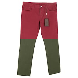 Gucci-Gucci Slim Fit Jeans in Red Cotton-Red