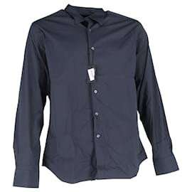 Prada-Prada Buttondown Shirt in Navy Blue Cotton-Blue,Navy blue