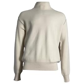 Bottega Veneta-Bottega Veneta Turtleneck Sweater in Cream Wool-White,Cream