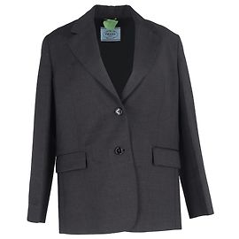 Prada Oversized Blazer in Grey Wool Grey