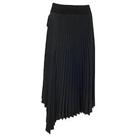 Joseph-Joseph Ade Pleated Midi Skirt in Black Polyester-Black