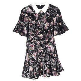 Self portrait Robe mini en polyester multicolore avec sequins floraux en auto-portrait Multicolore