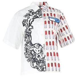 Camicia Prada Double Match in Re-Nylon in cotone multicolore Multicolore