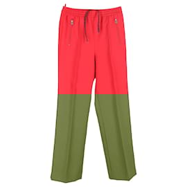 Prada-Prada Gabardine Track Pants in Red Polyester-Red