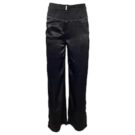Givenchy- Givenchy Layered Straight-Leg Trousers in Black Viscose and Cotton-Black