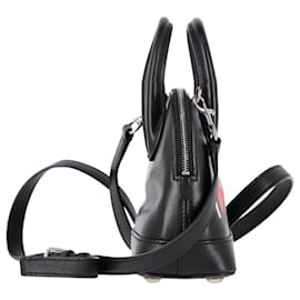 Balenciaga- Balenciaga XXS Ville "I Love Techno" Handbag in Black Calf Leather-Black