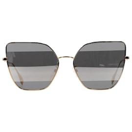 Fendi-Fendi Cat Eye FE40015U Sunglasses in Gold Metal-Golden,Metallic