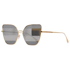 Fendi-Fendi Cat Eye FE40015U Sunglasses in Gold Metal-Golden,Metallic