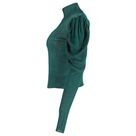 Autre Marque-Caroline Constas Puff Sleeve Turtleneck Jumper In Green Viscose-Green