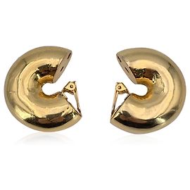 Gianfranco Ferré Brincos vintage de metal dourado chunky com clipe Dourado