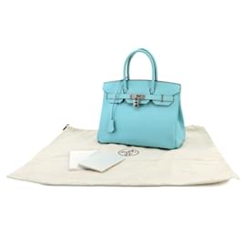 Hermès-Hermes Birkin 30 Handbag in Blue Atoll-Blue