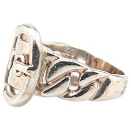 Hermès-Hermès Silver Sterling Silver Boucle Sellier Ring-Silvery