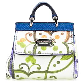 Dolce & Gabbana-Dolce & Gabbana White Leather Sicily Key Chain-White