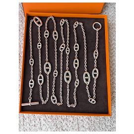 Hermès Farandole 160 cm Long Necklace 925 Sterling Silver box Silvery