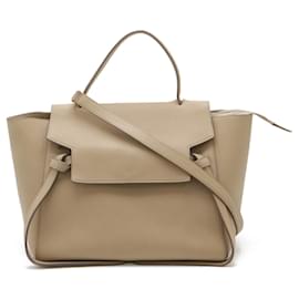 Céline-Celine Beige Leather Belt Bag-Beige