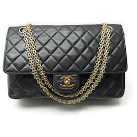 Chanel-VINTAGE CHANEL TIMELESS CLASSIC QUILTED LEATHER MEDIUM HANDBAG-Black