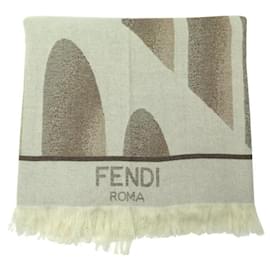Fendi-NEW FENDI BLANKET BEIGE MERINO WOOL AND CASHMERE-Beige