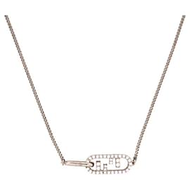 Fendi-FENDI O'LOCK NECKLACE 8AH602A44GF035M 45-47 CM IN SILVER METAL-Silvery