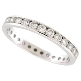 Autre Marque-NEW AMERICAN WEDDING RING SIZE 54 34 DIAMONDS 1.1CT 18K WHITE GOLD-Silvery