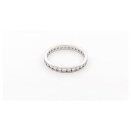 Autre Marque-NEW AMERICAN WEDDING RING SIZE 54 34 DIAMONDS 1.1CT 18K WHITE GOLD-Silvery