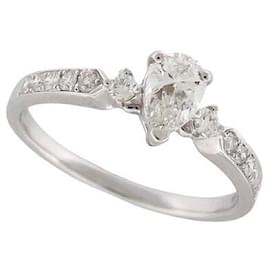 Autre Marque-NEW GUERIN JEWELRY SOLITAIRE DIAMOND RING ROSE 54 WHITE GOLD 18K-Silvery