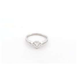 Autre Marque-NEW GUERIN JEWELRY SOLITAIRE DIAMOND RING ROSE 54 WHITE GOLD 18K-Silvery