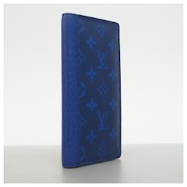 Louis Vuitton-Louis Vuitton Long Wallet Taigarama Portefeuille Brazza M30297 Cobalt-Blue