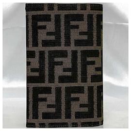 Fendi-Fendi Bi-fold Wallet in Khaki Brown-Brown,Khaki