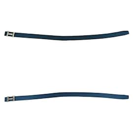 Hermès-Hermes H Belt in Blue Leather-Blue