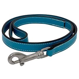 Hermès Hermes Blue Jean Leather Dog Leash Silvery Blue