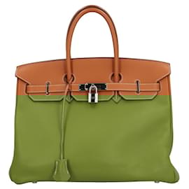 Hermès-Hermes Birkin 35 Handbag in Swift Brown-Brown