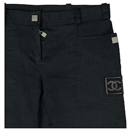 Chanel-Chanel Sport 03A Black CC Logo Trousers Pants-Black