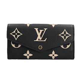 Louis Vuitton-Louis Vuitton Portefeuille Sarah Monogram Bicolor Empreinte Long Wallet-Black,Beige
