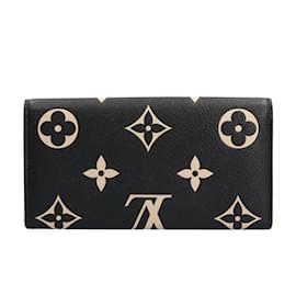 Louis Vuitton-Louis Vuitton Portefeuille Sarah Monogram Bicolor Empreinte Long Wallet-Black,Beige