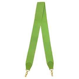 Hermès-Hermes Apple Green Canvas and Leather Shoulder Strap-Green