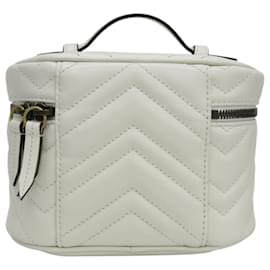 Gucci-Gucci GG Marmont Leather Vanity Bag-White