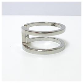 Hermès-Hermes H en Rond Scarf Ring-Silvery