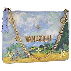 LOUIS VUITTON Masters Collection Pochette Pla Van Gogh Pouch M64620 Auth 108116S Azul