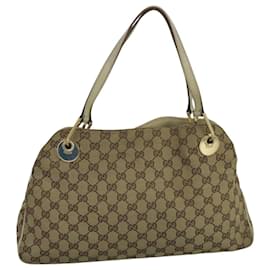 Gucci-GUCCI GG Canvas Tote Bag Beige Gold 121023 Auth bs21566-Beige,Golden